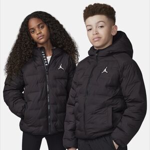 Jordan Black Puffer Jacket, 10-12 yr, unisex